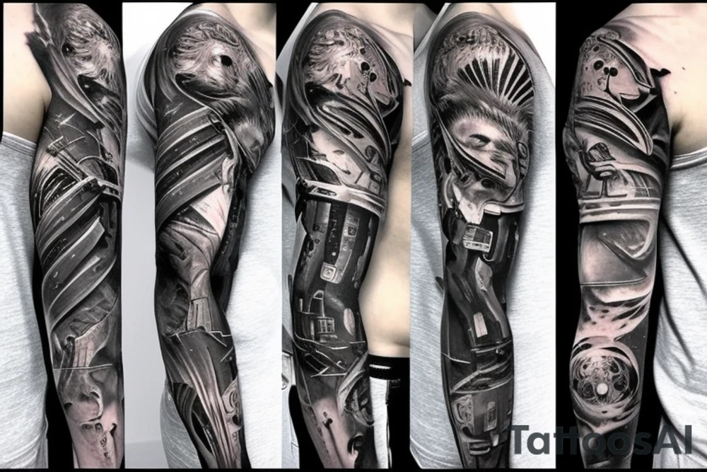 full sleeve, sci-fi tattoo idea