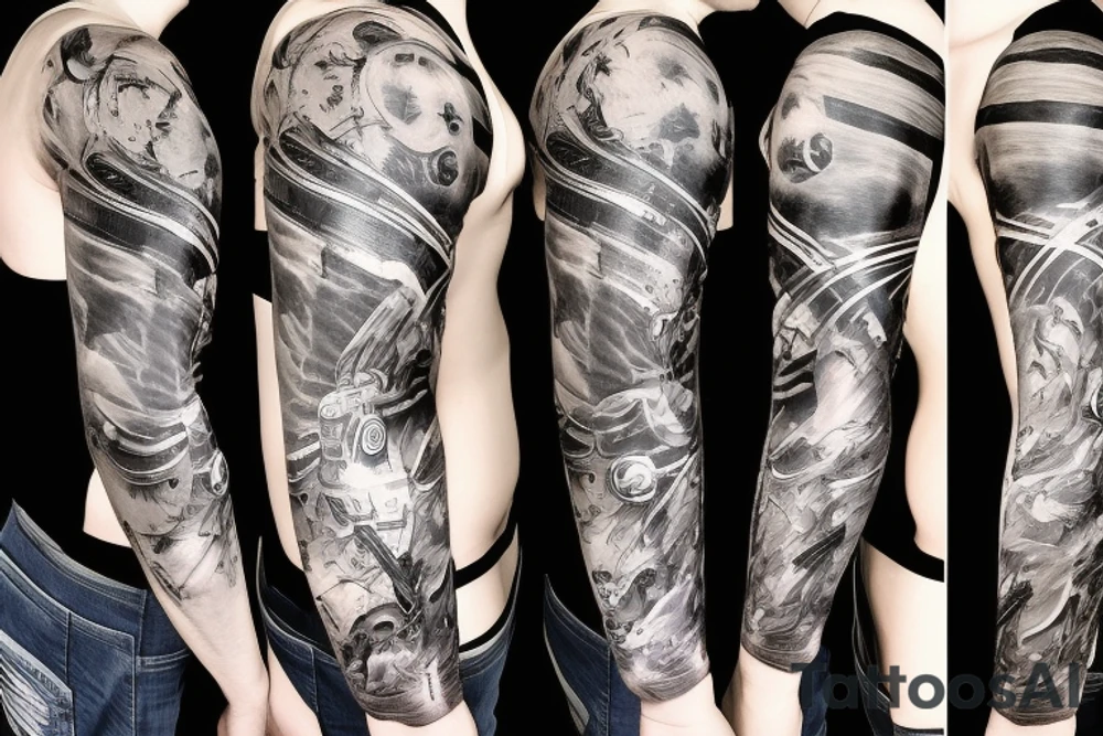 full sleeve, sci-fi tattoo idea