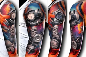 full sleeve, sci-fi, pulp tattoo idea