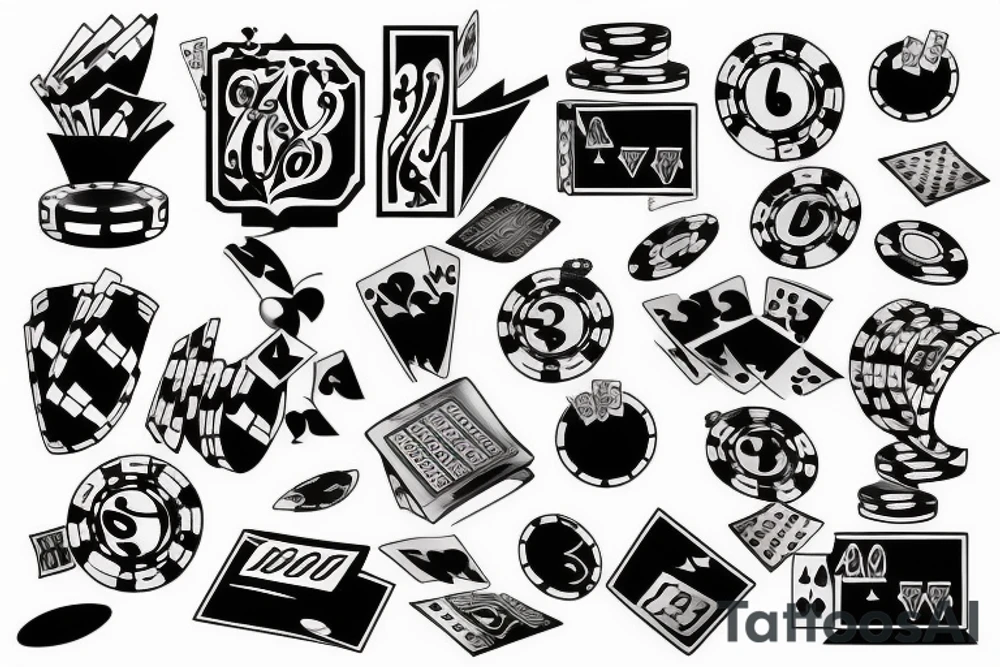 casino gambling tattoo idea
