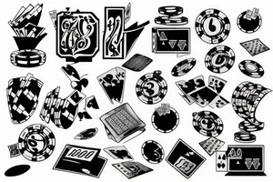 casino gambling tattoo idea
