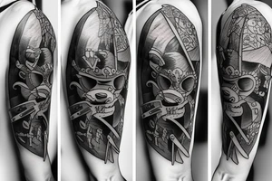 bear with swords tattoo idea