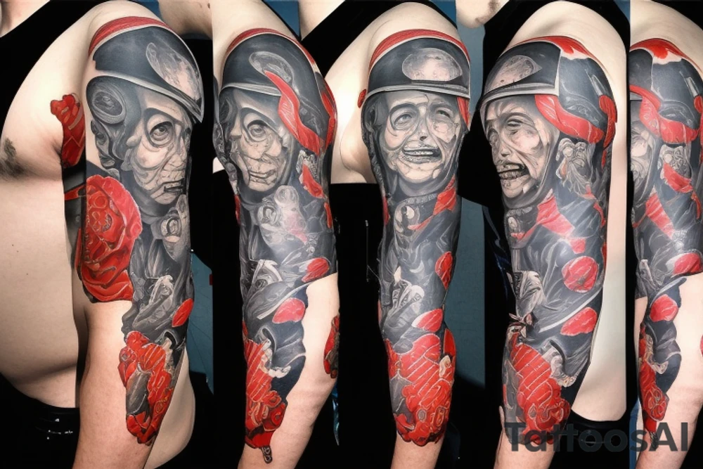 full sleeve,  mars attacks tattoo idea