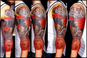 full sleeve,  mars attacks tattoo idea