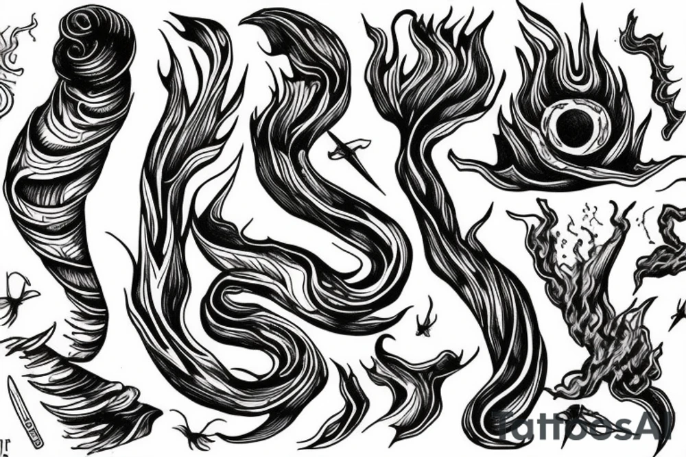 A tornado taking souls from the earth tattoo idea