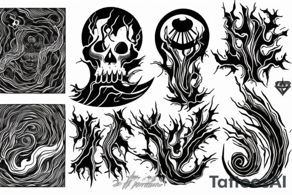A tornado taking souls from the earth tattoo idea