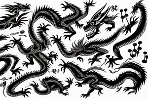 dragon fighting tattoo idea
