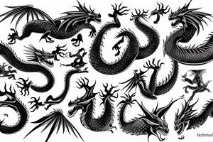 dragon fighting tattoo idea