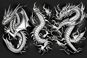 dragon fighting tattoo idea