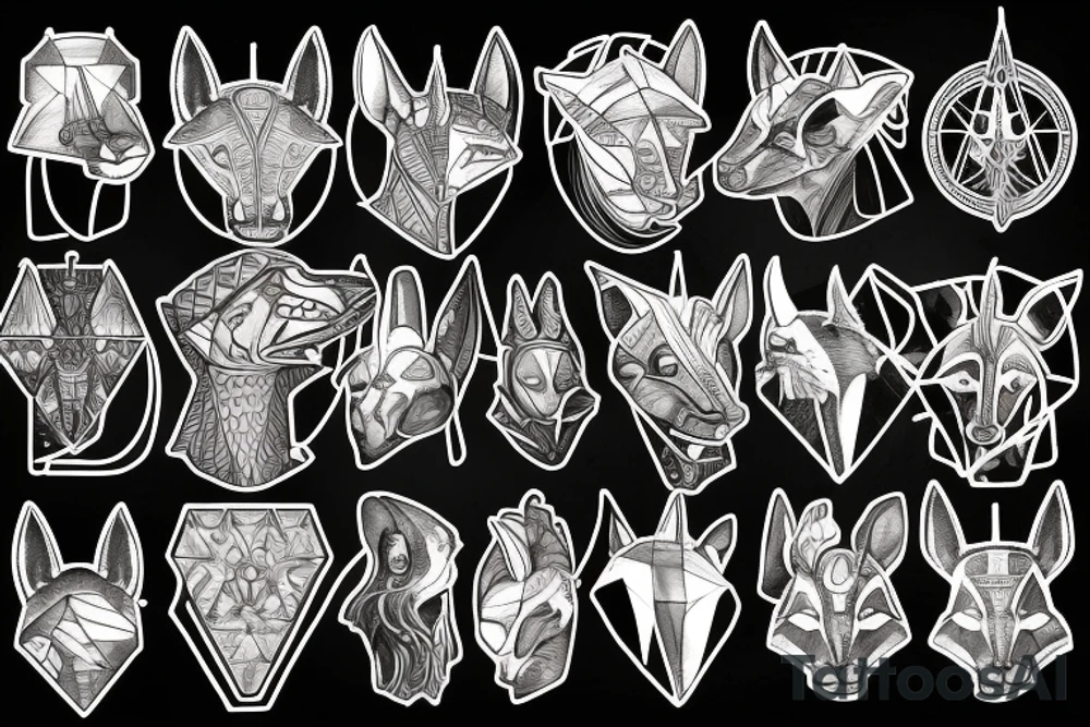 Anubis with the pyramids and the moon tattoo idea