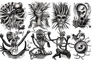 aliens reaching the earth tattoo idea