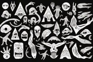 aliens reaching the earth tattoo idea