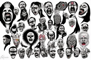 English band "King Crimson" screaming face tattoo idea