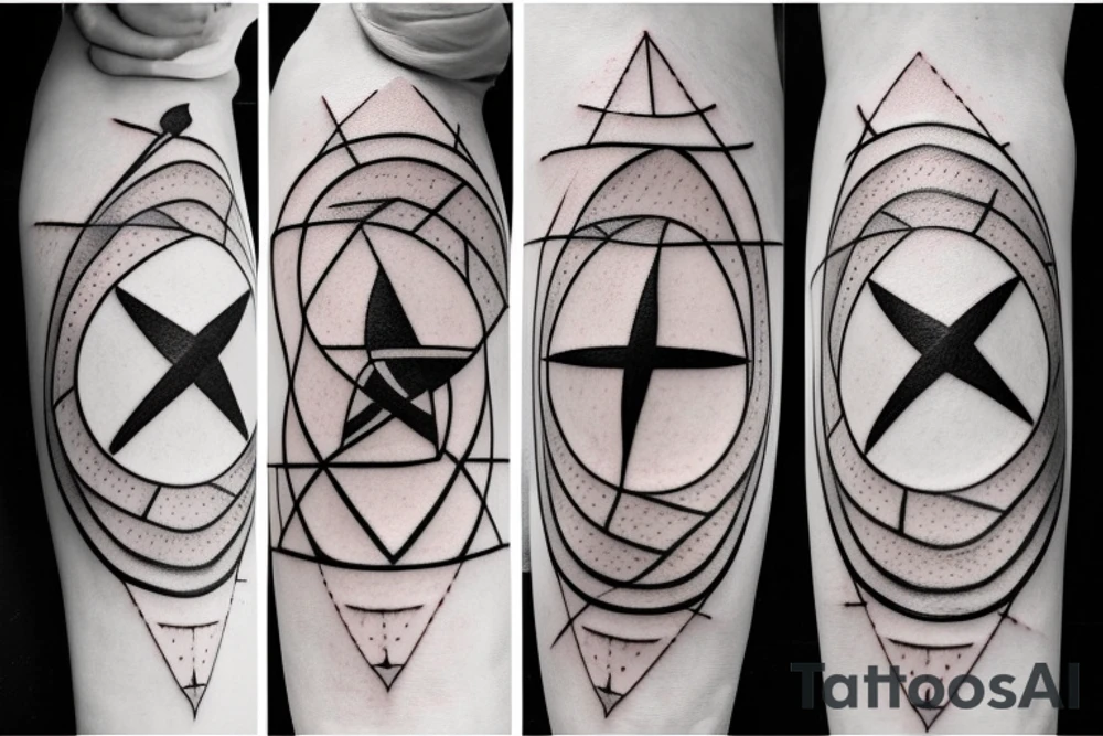star trek insignia over atom diagram tattoo idea