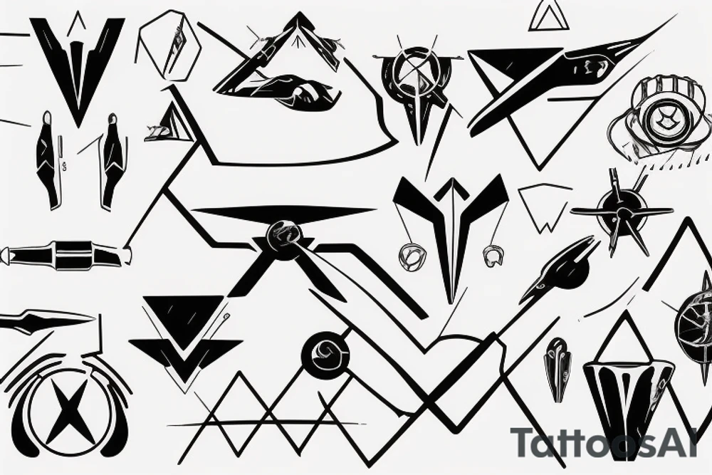 trek insignia over atom diagram tattoo idea