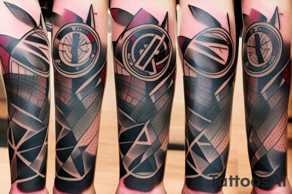 trek insignia over atom diagram tattoo idea