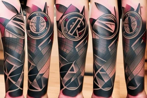 trek insignia over atom diagram tattoo idea