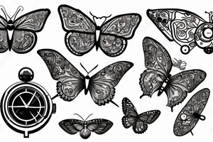 clockwork butterfly tattoo idea