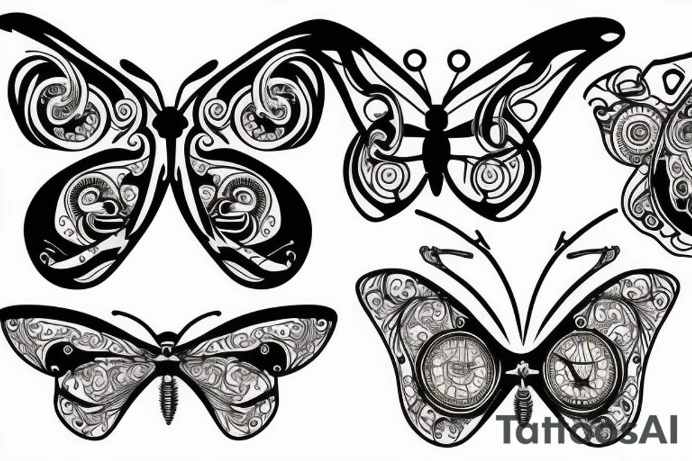 clockwork butterfly tattoo idea
