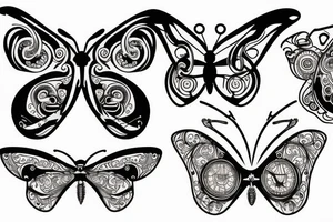 clockwork butterfly tattoo idea