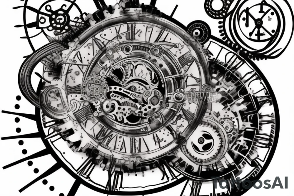 clockwork cogs electricity butterfly tattoo idea
