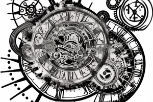 clockwork cogs electricity butterfly tattoo idea