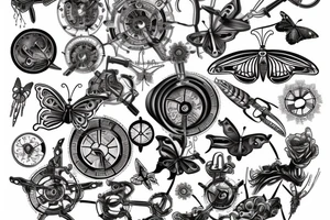 cogs electricity butterfly tattoo idea
