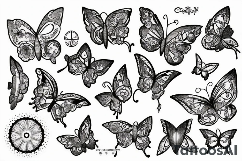 cogs electricity butterfly tattoo idea