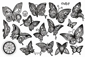 cogs electricity butterfly tattoo idea