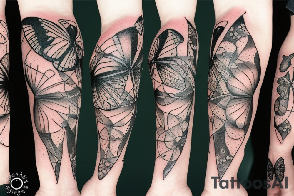 cogs electricity butterfly tattoo idea