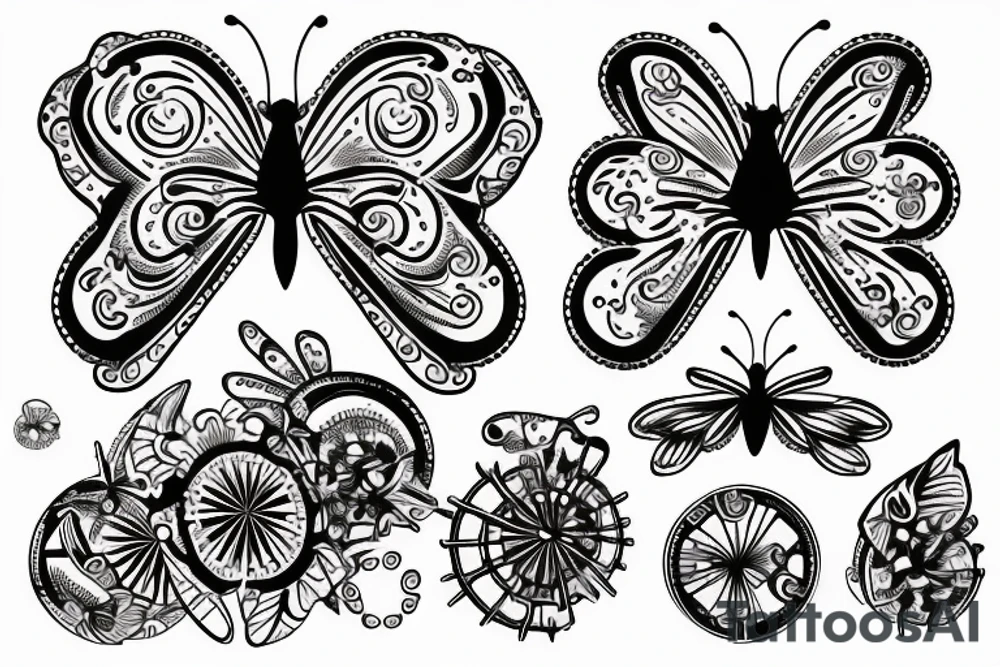 cogs atomic butterfly tattoo idea