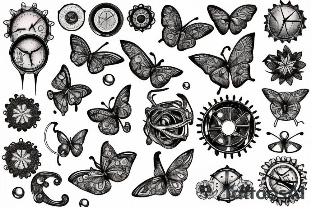cogs atomic butterfly tattoo idea