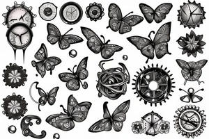 cogs atomic butterfly tattoo idea