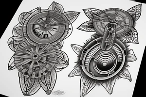 clockwork atomic butterfly tattoo idea