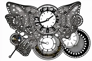clockwork atomic butterfly tattoo idea