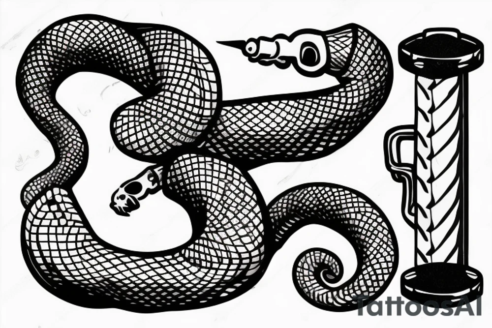 snake with a wrench tattoo idea