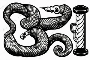 snake with a wrench tattoo idea