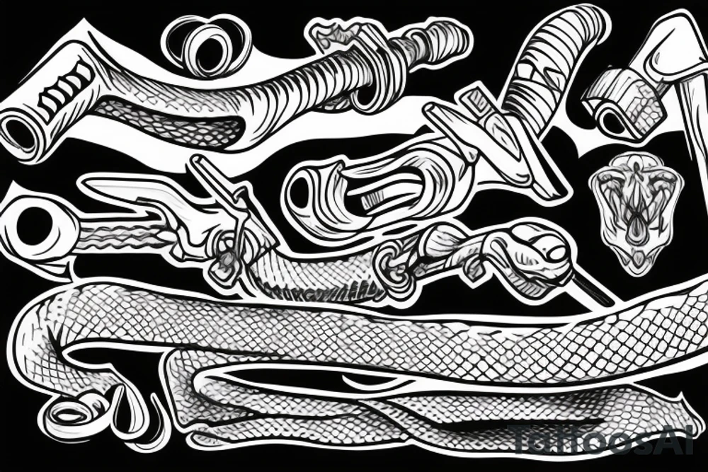 snake with a wrench tattoo idea