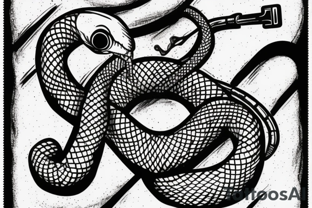 snake with a wrench tattoo idea