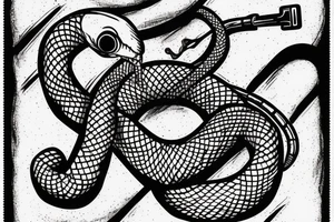 snake with a wrench tattoo idea
