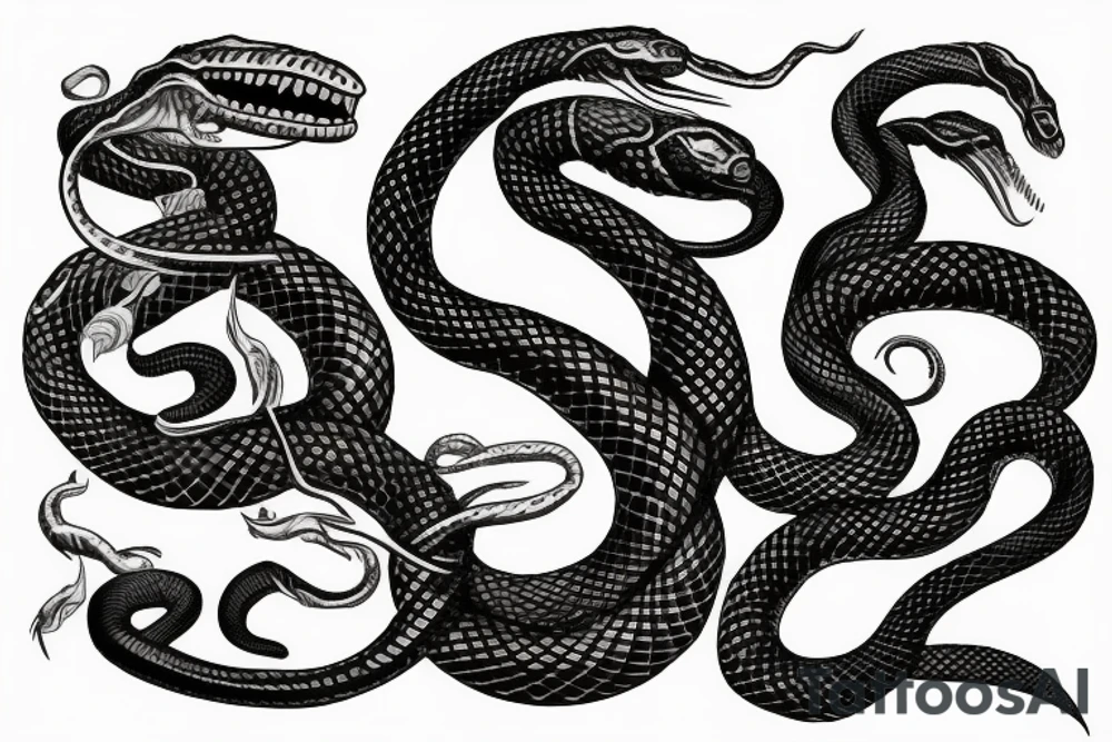 evil snake tattoo idea