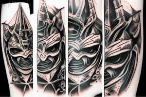 evil mask tattoo idea