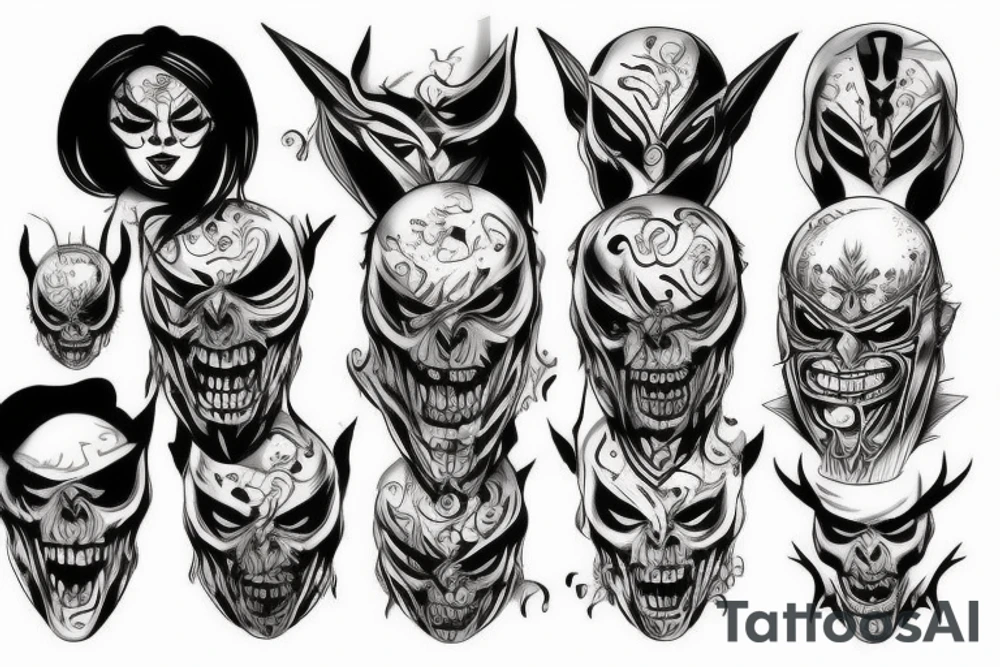 evil mask tattoo idea