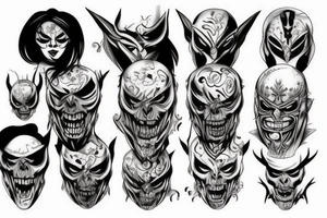 evil mask tattoo idea