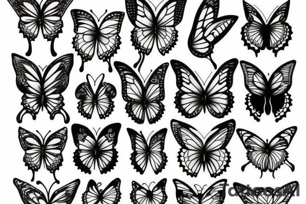 clocks dripping butterfly tattoo idea