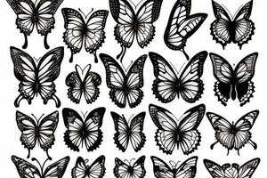 clocks dripping butterfly tattoo idea