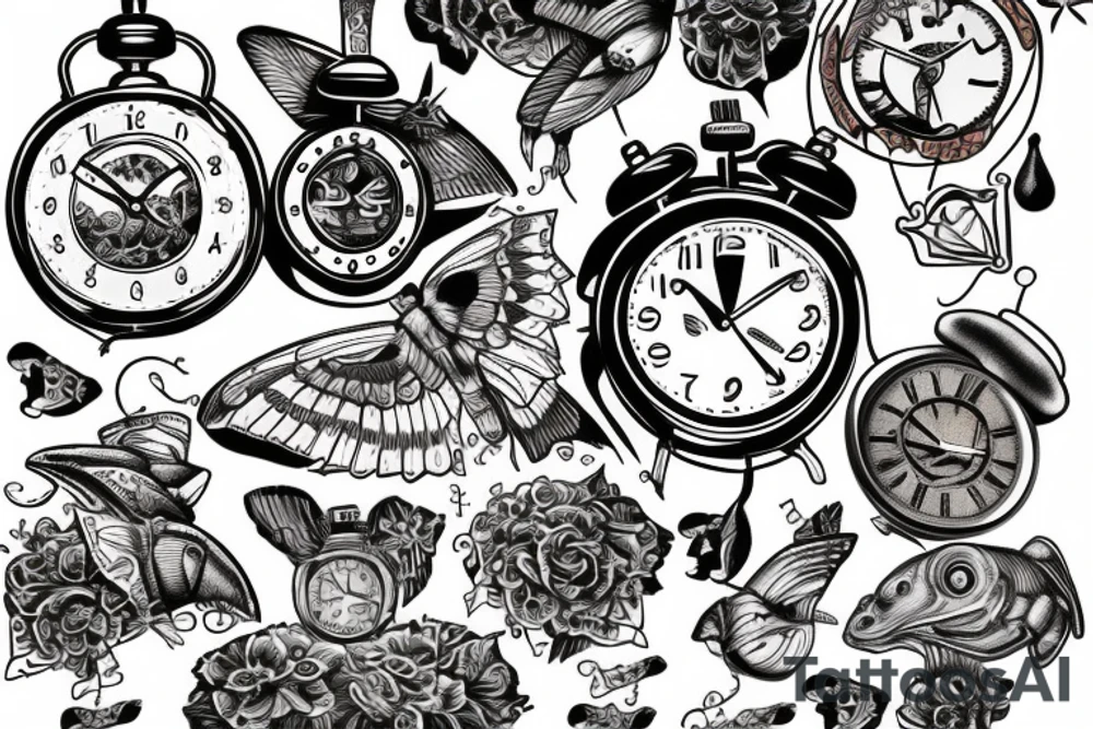 clocks inside firefly tattoo idea