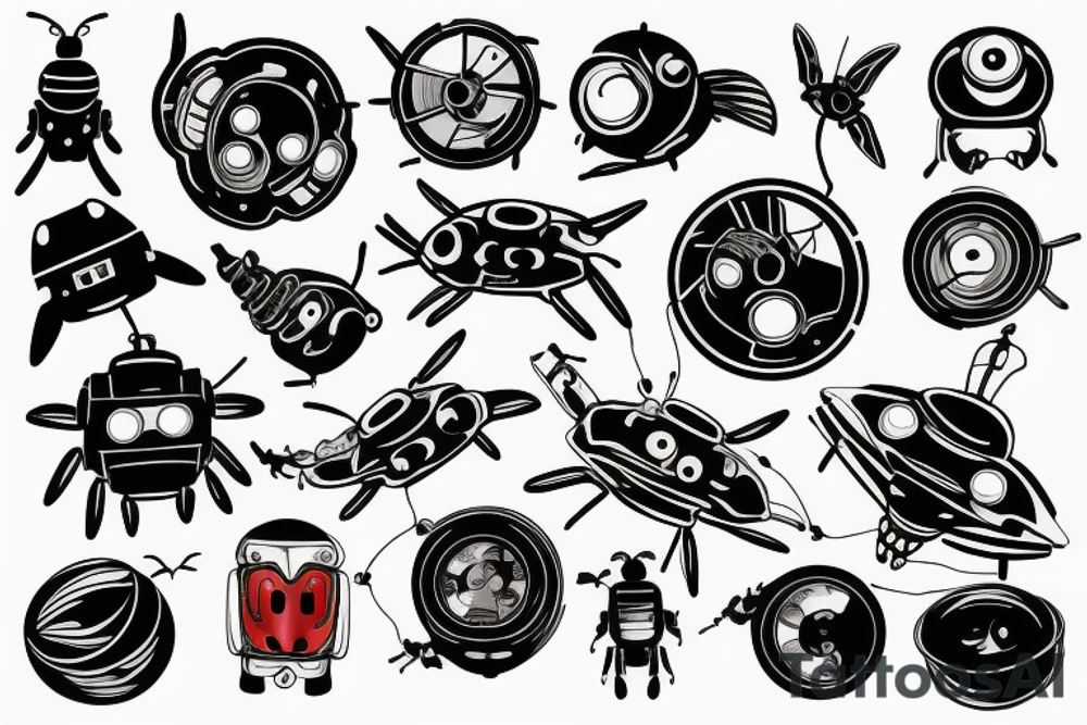 robot firefly tattoo idea