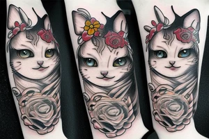 clockwork fairy cat tattoo idea