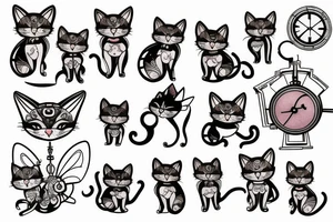 clockwork fairy kitten tattoo idea